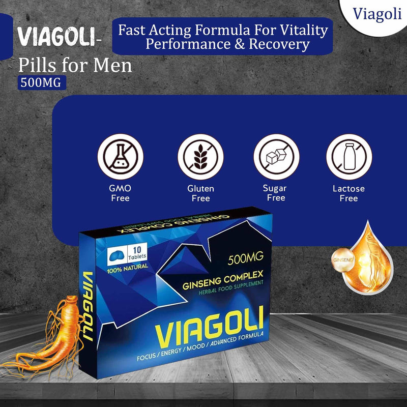 Ginseng Tablets for Men 500mg | Energy, Stamina & Vitality Support | Herbal Supplement with Black Ginger | Daily Wellness & Performance Support | 10 Tablets