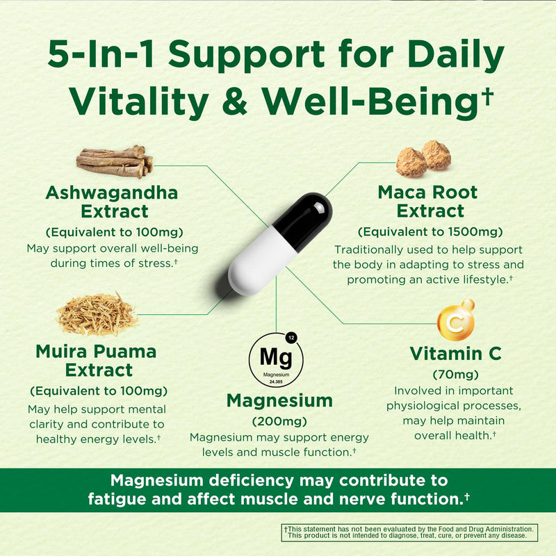 Energy & Mood Supplement – Boost Energy & Reduce Fatigue, Support Relaxation – 150 Capsules – Non-GMO, 3rd Party Tested – Innervis Nutrition 150 Count (Pack of 1)