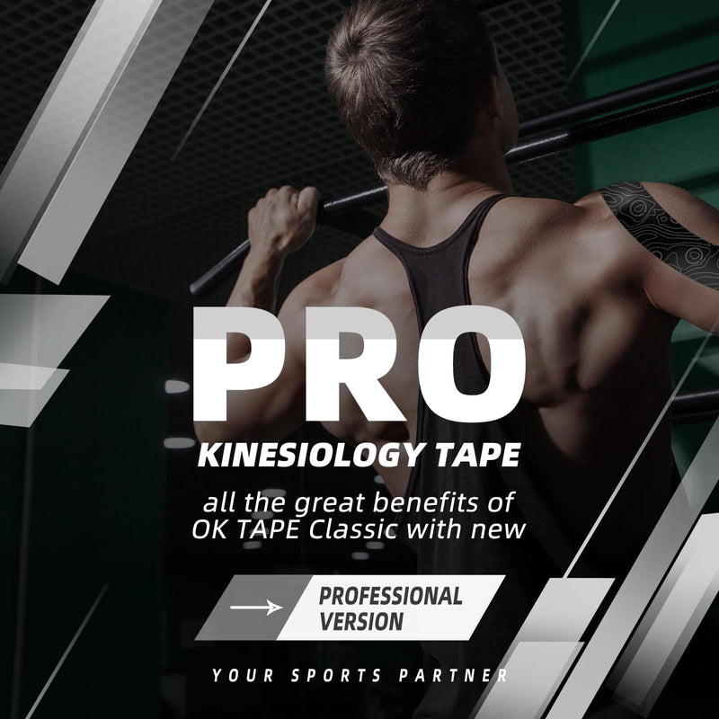 [Australia] - OK Tape Original Cotton Elastic Kinesiology Therapeutic Athletic Tape - 2inch x Long Roll Strips - Latex Free, Breathable, Pro for Physical Therapy Sports Athletes(Black+Black) 1 Roll Black 