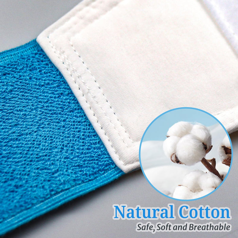 [Australia] - S Baby Belly Band Umbilical Hernia Belt | Belly Button Band Navel Truss Wrap for Newborn/Infant - Soft, Skin-friendly, Adjustable Blue/White 