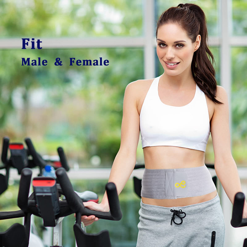 [Australia] - Umbilical Hernia Belt for Men and Women - Abdominal Support Binder with Compression Pad - Navel Ventral Epigastric Incisional and Belly Button Hernias Surgery Prevention Aid L 
