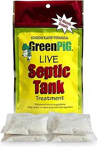 [Australia] - Green Pig 52 Live Septic Tank Treatment Ultimate Solution in Preventing Expensive Backups, Clogs, or Drain Field Failures with 4-Easy Drop-in and Flush, 1-Year Supply- 4 Packets, 4 Count 