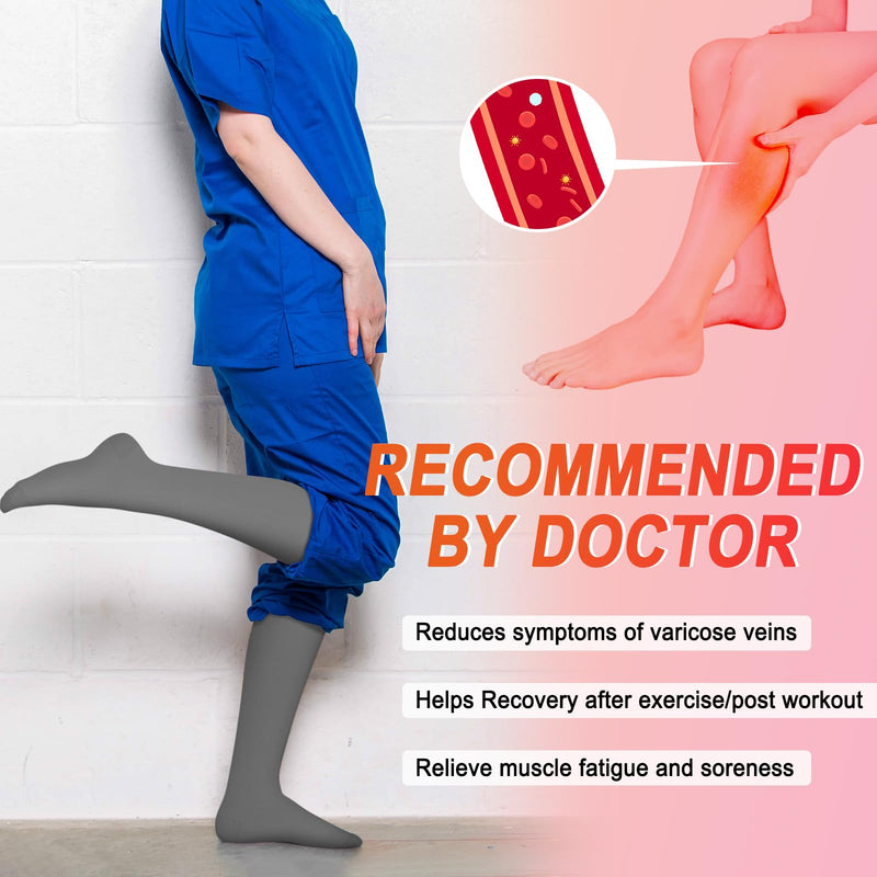 [Australia] - Iseasoo 4 Pairs Compression Socks for Women Circulation-Best Support for Nurses,Running,Athletic,Travel 01-black/Grey/White/Pink Large-X-Large 
