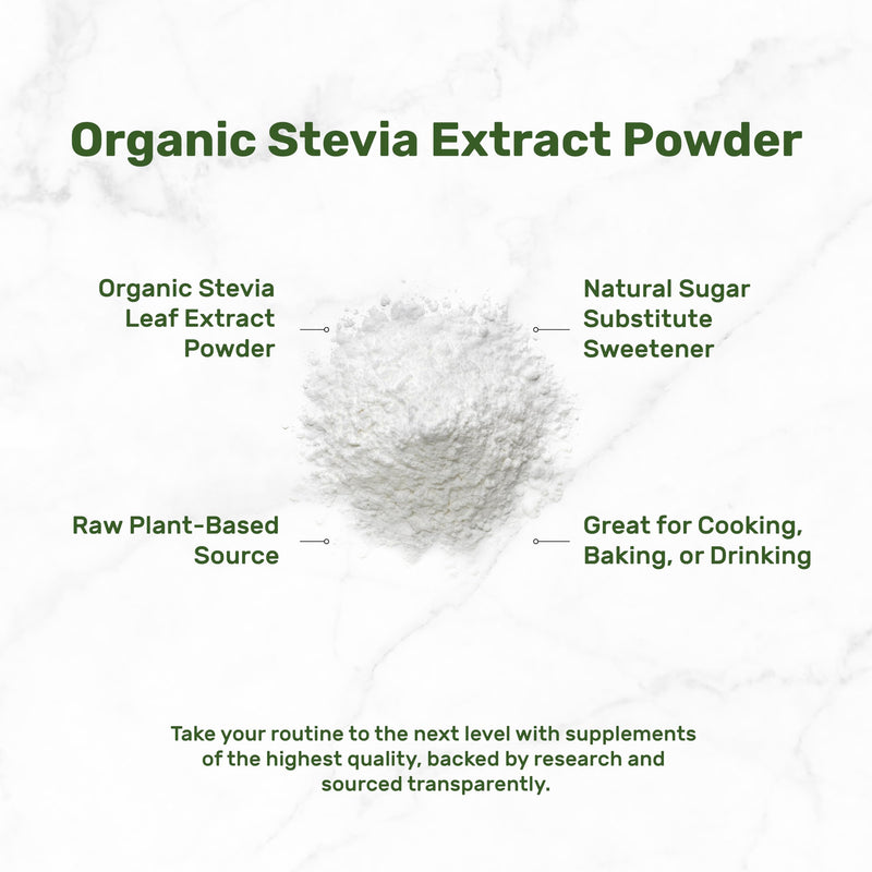 [Australia] - Organic Stevia Extract Powder, 12oz ‚Äì Natural Sweetener & Sugar Substitute ‚Äì Pure Stevia Leaf ‚Äì Great for Cooking, Baking, or Drinks ‚Äì No Erythritol or Additives ‚Äì Non-GMO, Sugar Free, Zero Calorie 