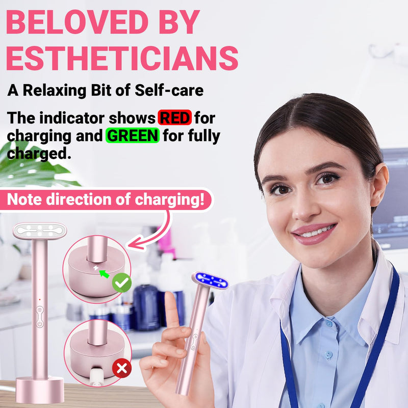 Acne Light Therapy Wand Red Light Therapy for Face - ROSIONG LED Facial Skin Red Blue Light Therapy Wand Device at Home