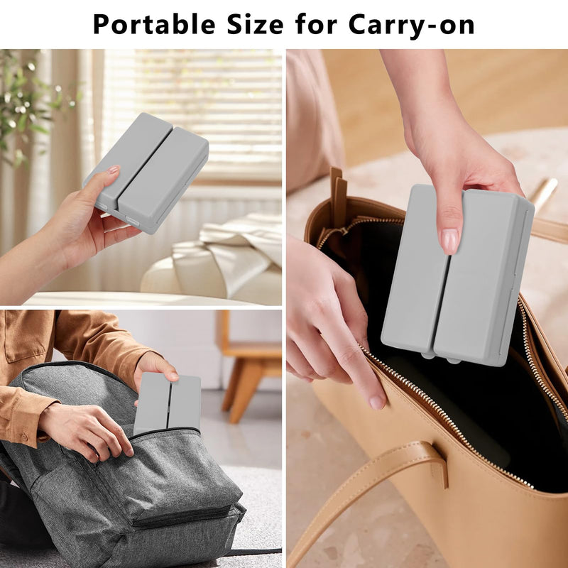 FYY Travel Pill Organizer, Pill Box Medicine Case-2pcs Grey | Easy to Use, Privacy Protection,Magnetic Foldable Pill Case for Purse or Pocket to Hold Vitamins,Supplements,Medication,2 Pcs Large (1 Piece), Small (1 Piece)