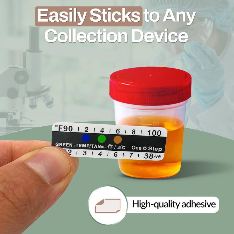 [Australia] - Urine Temperature Test Strips, 100 x Stick On Thermometer Strips for Urine Collection Bottles, Adhesive Temperature Strips, Visual Display Measurement Range of 32¬∞C-38¬∞ or 90¬∞F-100¬∞F 