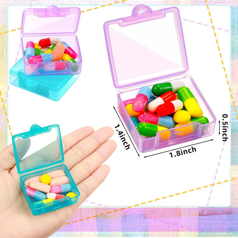 6 Packs Pocket Tiny Pill Case Single Daily Small Pill Container Travel Medicine Holder Cute Portable Personal Medicine Dispensers Organizers for Purse Pills Vitamin Supplements(Orange/Purple/Green) Orange/Purple/Green