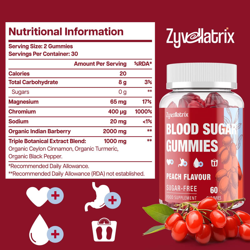 Berberine Gummies – 2000mg High Strength with Ceylon Cinnamon, Turmeric & Black Pepper – Sugar-Free, Vegan Supplement for Heart & Weight Health – 60 Gummies 60 count (Pack of 1)
