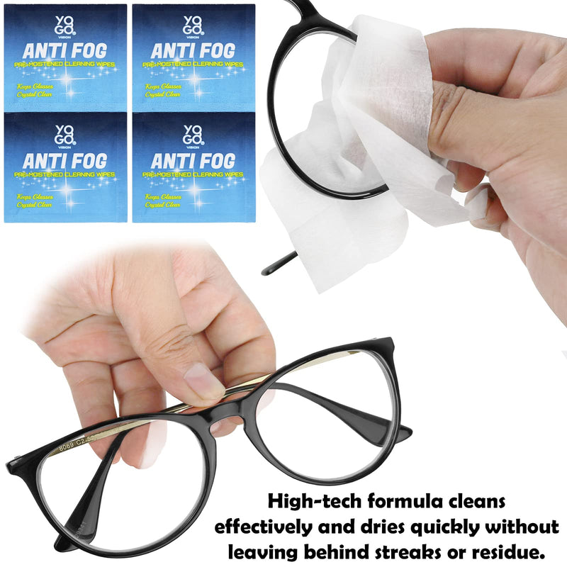 [Australia] - Anti Fog Wipes for Glasses Pre Moistened Cleaner Lens Wipes for Screens, Binoculars, Face Sheilds, Ski Masks, Swim Goggles, Individual Wrapped Antifog for Eyeglass Cleaner (200 Pack) 200 Count (Pack of 1) 