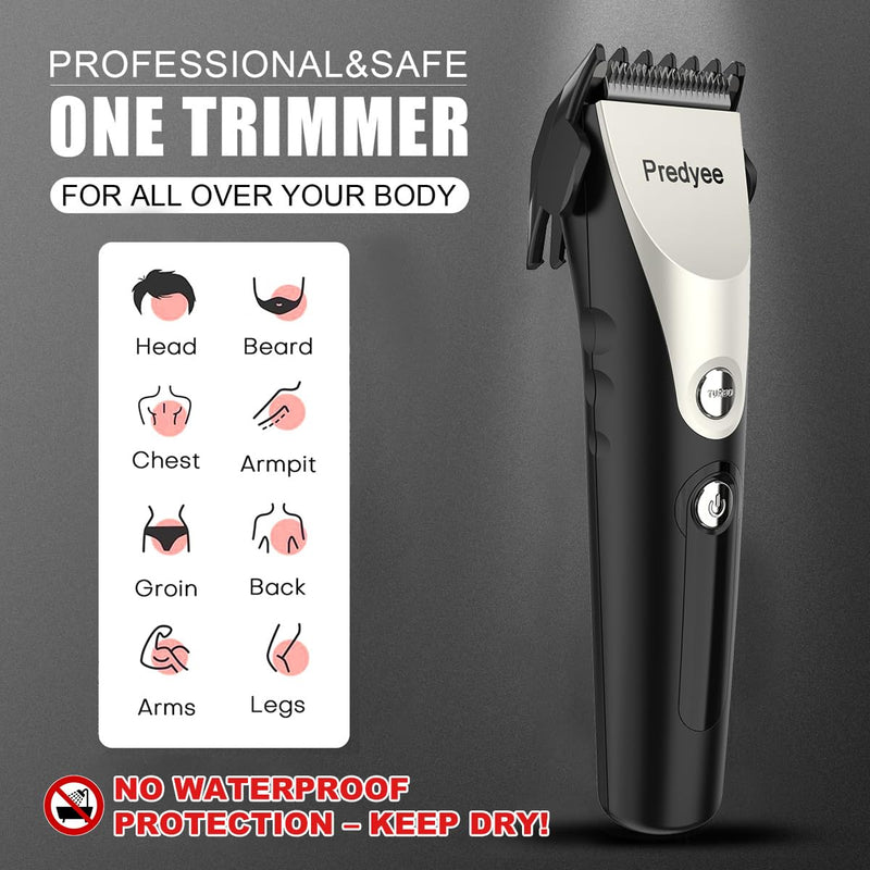 Manscape Trimmer for Men - Body Hair Trimmer for Pubic, Groin & Balls, Ceramic Blade No Nicks, Cordless Electric Razor with USB-C Charging, Rechargeable Groomer Gift for Him