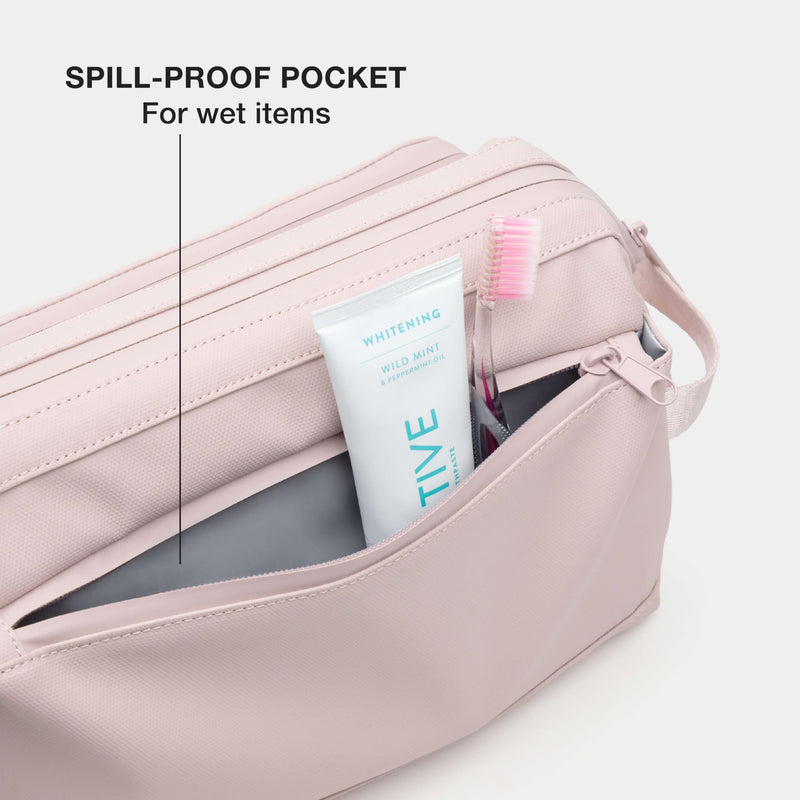 Cascade Dopp Kit, 5L, Blush | Weatherproof Dopp Kit Travel Organizer Bag, Wireframe Top For Easy Access, Interior Organization Pockets