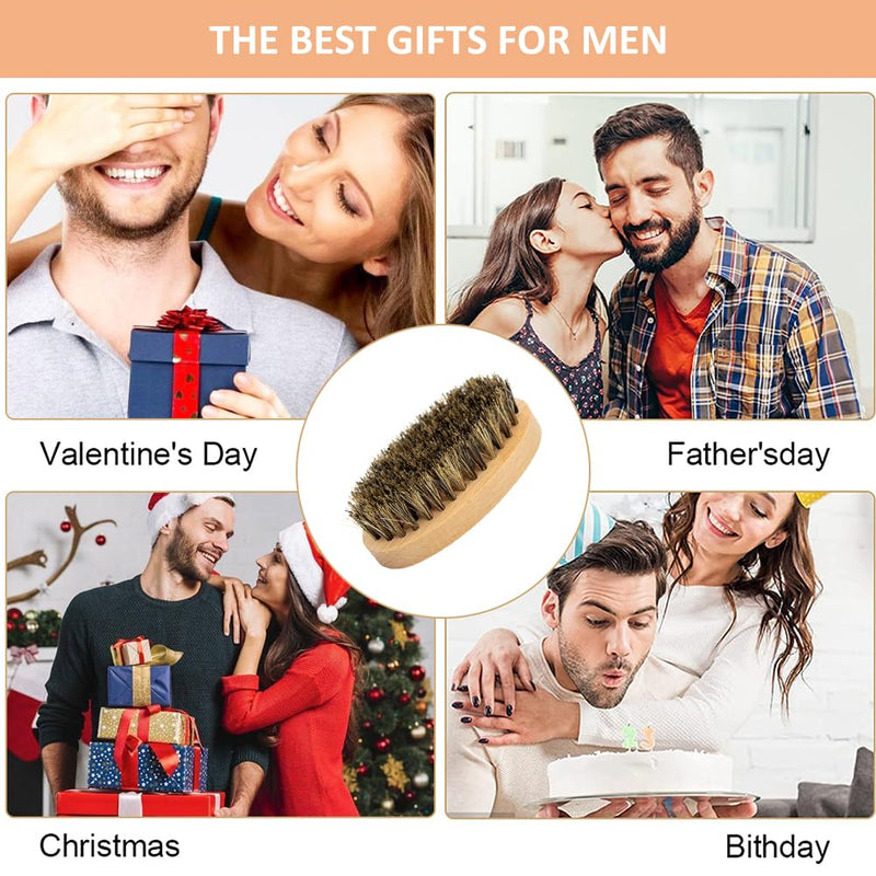 [Australia] - Beard brush, beard comb, beard brush men, hair brush wild boar bristles, beard brush made of wild boar bristles, 100% wild boar bristle brush for daily beard care, beard brush for men travel 