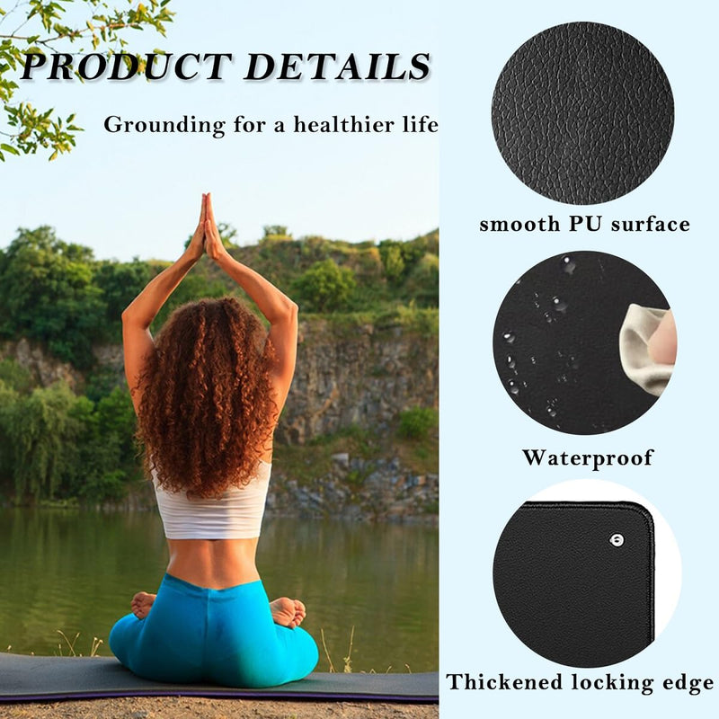 [Australia] - Grounding Mat for Bed Grounding Mat for Feet with a 15 Feet Grounding Cord Grounding Pad for Improve Sleep Reduce Anxiety Grounding Mats for Home Office 11.7x27.5 Inch 30x70inch 