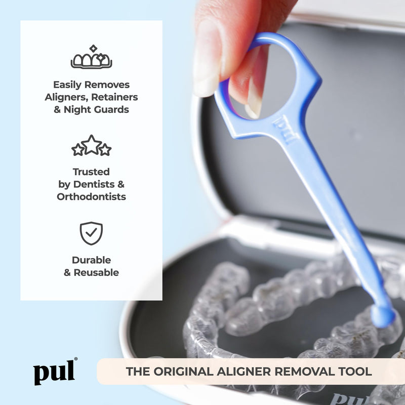 [Australia] - PUL Pack of 4 Reusable Clear Aligner Removal Tool — Compatible with Invisalign, Removable Braces, Retainers & Trays – Easy-to-Use Device Remover, Dental & Oral Hygiene Care Product Purple + Blue + Orange + Pink 