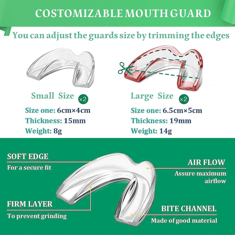[Australia] - Mouth Guard for Clenching Teeth at Night, 4 Pack Night Guards for Teeth Grinding, Reusable Teeth Grinding Mouth Guard, Mouthguards for Grinding of Teeth 