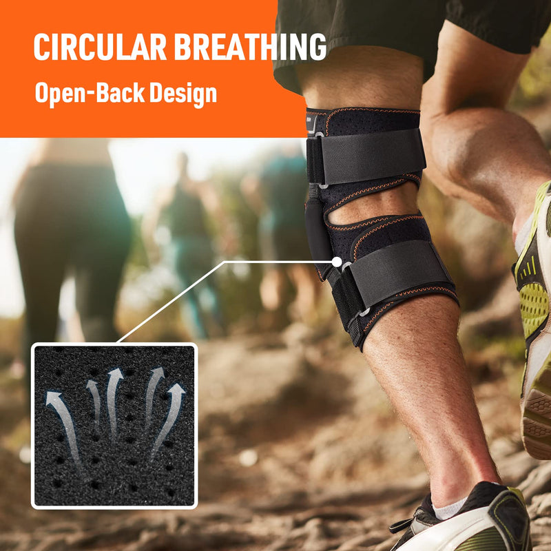 [Australia] - NITEEN Hinged Knee Brace for Knee Pain with Side Stabilizers Knee Braces for Women Men Adjustable Knee Pad for Meniscus Tear Plus Size Compression Patella Gel Pads Knee Support for ACL, MCL X-Large 