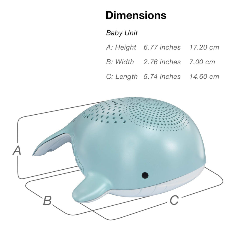 [Australia] - VTech Communications BC8312 Wyatt The Whale Storytelling Baby Sleep Soother with a White Noise Sound Machine Featuring; 10 Stories, 10 Ambient Sounds & 10 Calming Melodies with Glow-on-Ceiling 
