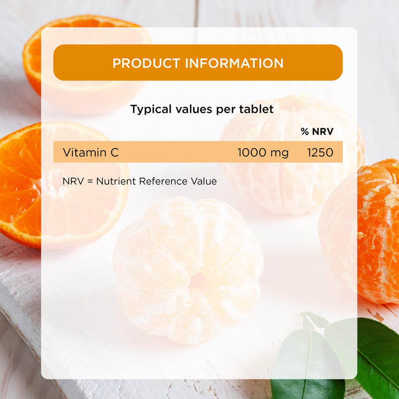 Healthspan Orange Effervescent Vitamin C 1,000mg (40 Tablets) | Supports Immune & Nervous Systems | Maintain Good Energy Levels | Zero-Sodium to Help Maintain Normal Blood Pressure | Vegan