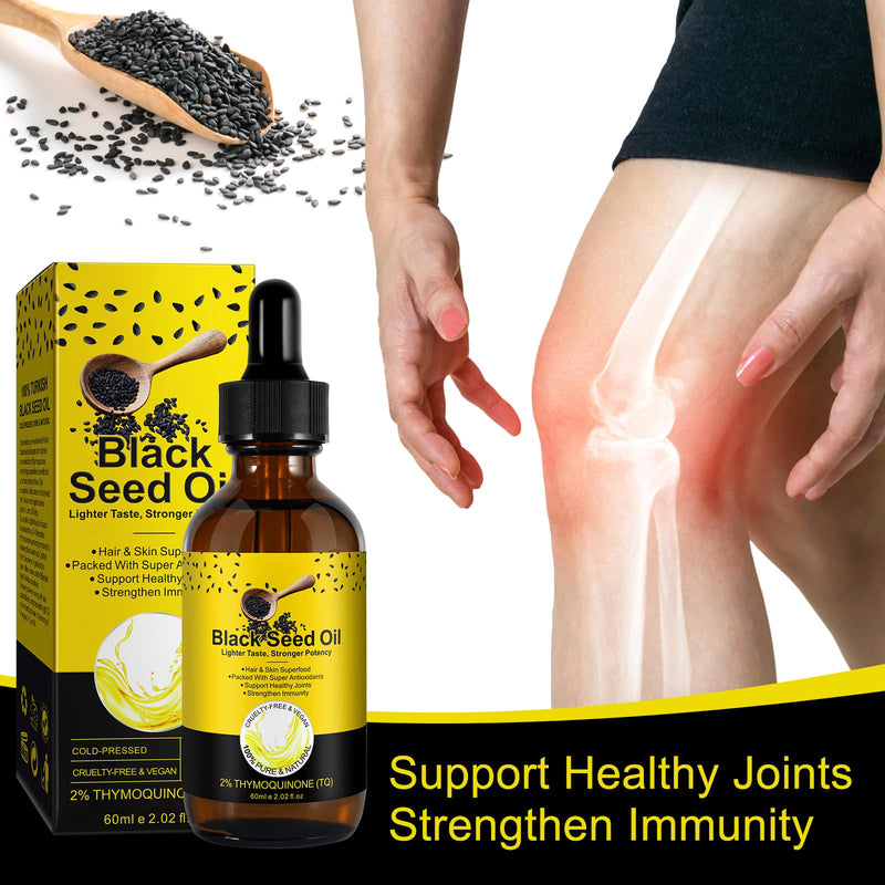 [Australia] - Black Seed Oil Organic Cold Pressed, 100% Pure and Natural Organic Black Seed Oil Liquid, Enriched with High TQ & Dynamic Harmony of Omegas 3 6 9, Hair Growth, Skin Cares, Nourishes and Hydrates Hair 