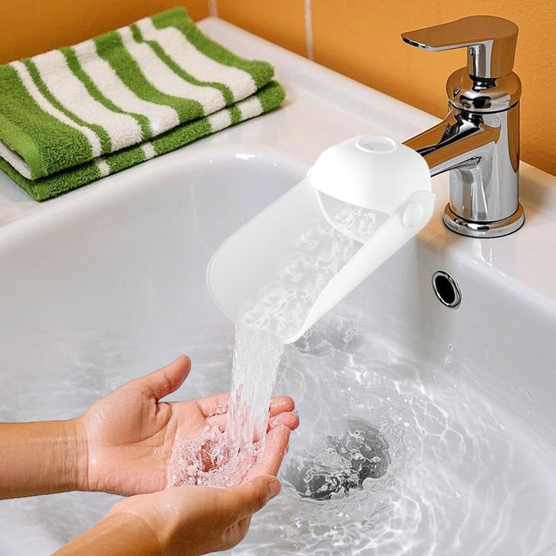 [Australia] - KOMIDK Faucet Extender for Bathroom Sink Faucet Extender for Toddlers Bathroom Sink Kitchen Bathtub (White) white 
