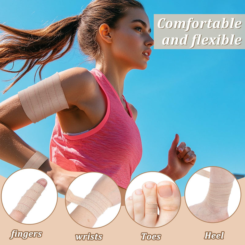 Tondiamo 8 Rolls Elastic Adhesive Bandage Tape Medical Bandage Wrap Athletic Sports Tape Flexible Stretch Skin Bandages Strips for Ankle, Knee, Wrist Sprains Animal Pets(1 Inch X 5 Yard) 1 Inch X 5 Yard