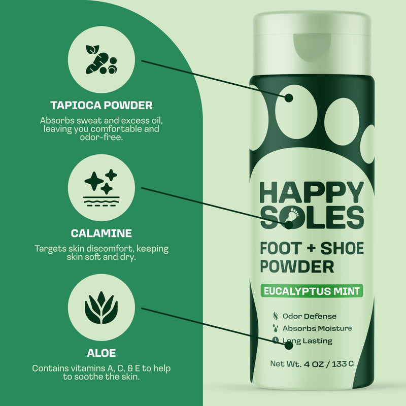 [Australia] - Shoe Deodorizer & Foot Powder - Ultimate Foot Powder for Smelly Feet & Odor Control - Sweat-Absorbing & Long-Lasting Freshness - For Sweaty Feet & Unpleasant Shoe Smell (Eucalyptus Mint) Eucalyptus Mint 