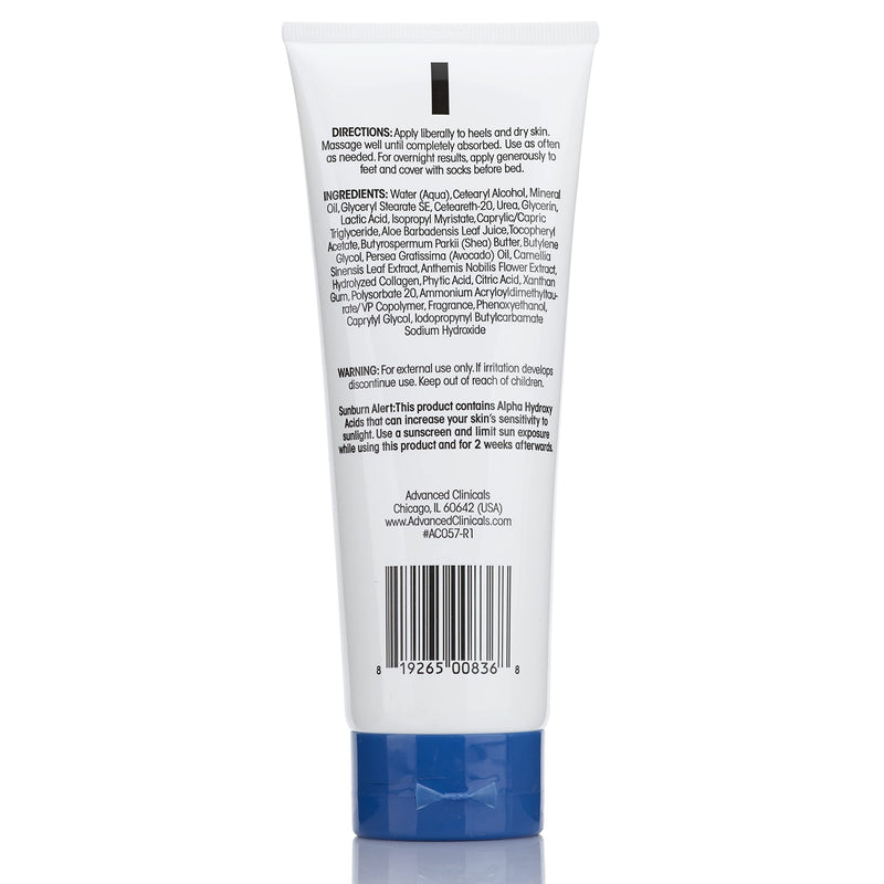 Advanced Clinicals Cracked Heel Foot Cream Moisturizer Skin Care Lotion For Feet W/Shea Butter, Moisturizing Foot/Hand Lotion Helps Heal Cracked Skin, Rough Spots, Calluses, & Dry Skin, 2-Pack 1 Count (Pack of 2)