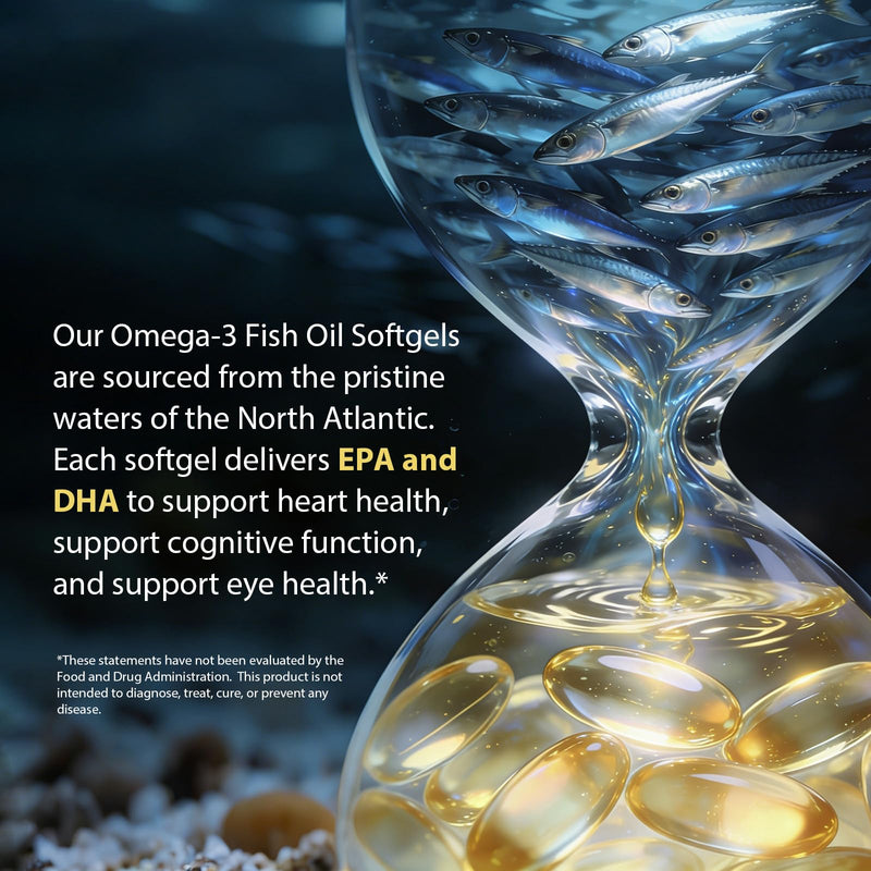 Omega 3 Fish Oil Capsules 4200mg High Strength, 1200mg EPA & 900mg DHA, Burpless Lemon Softgels, Omega 3 Supplement for Adults, Norwegian Fish Oil, Non GMO, 240 Capsules