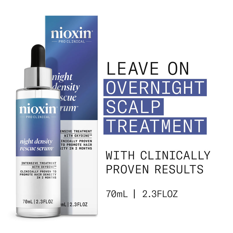 Nioxin Hair Thickening Serum | Night Density Rescue Serum | Density Defend Diamax Advanced | For Thicker, Fuller-Looking Hair | Against Breakage