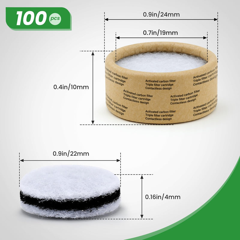 [Australia] - Replaceable Activated Carbon Filters for Universal Silicone Mouth Funnel (100 pcs) 100 