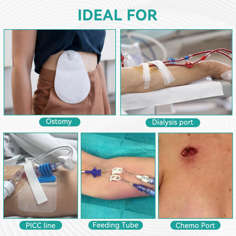 [Australia] - Waterproof Ostomy Bag Shower Cover, Stoma Shower Shields, Adhesive Bandage - No Glue On The Center of The Patch, Colostomy Ilostomy Urlostomy Bathing Bags, Waterproof Dialysis Catheter Cover, 14pcs 