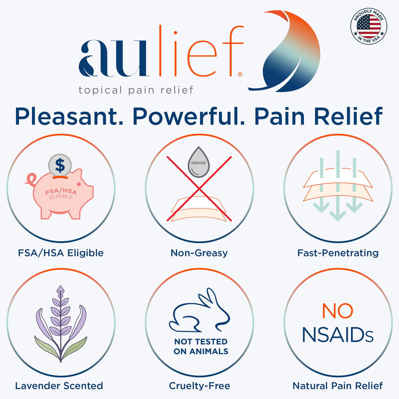 [Australia] - Aulief Topical Pain Relief Cream for Neck Pain Relief, Knee Pain Relief, Back Pain Relief and Other Muscle and Joint Pain, FSA HSA Approved, Mint Green Gel, 6 oz Tottle 6 Ounce (Pack of 1) 