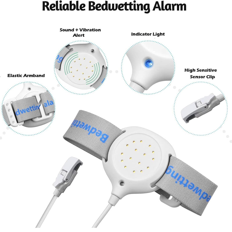 [Australia] - Bedwetting Alarm, Pee Alarm for Bedwetting, Potty Alarm Bedwetting for Kids with High Sensitivity, 2 Working Modes, Loud Sound & Strong Vibration 