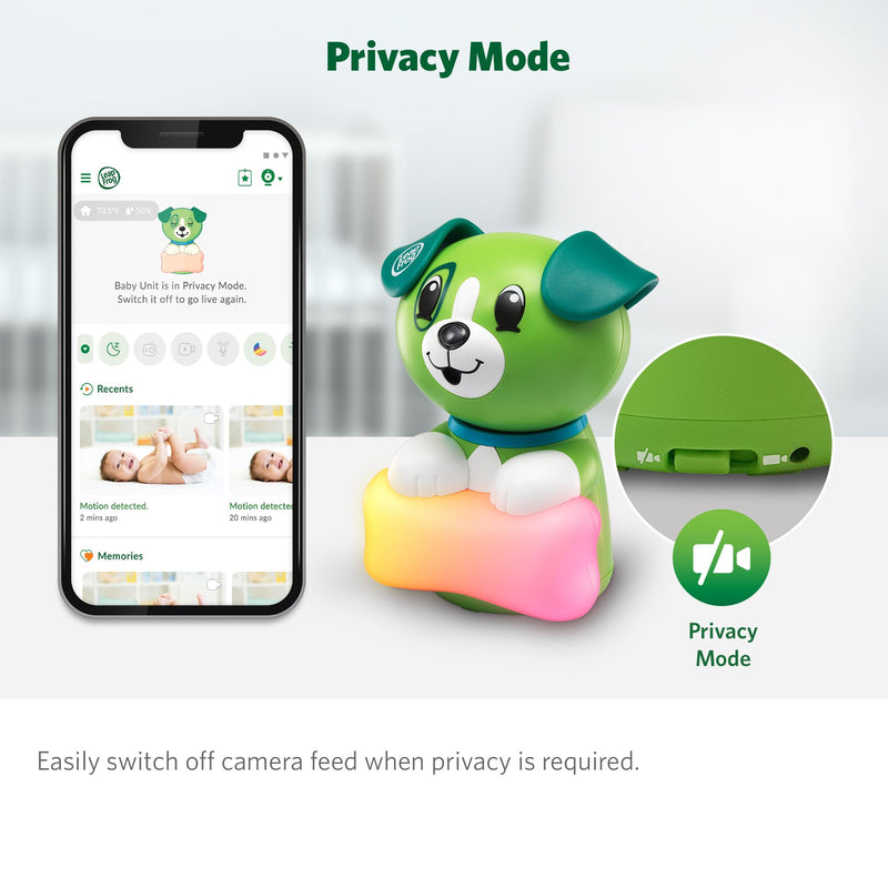 [Australia] - LeapFrog Scout LF2911 Baby Monitor Camera, WiFi Remote Access, 1080p HD 360 ° Pan & Tilt Smart Camera, 2-Way Audio Talk, Night Light, Night Vision, Soothing Sounds, Temp. & Humidity Sensor 