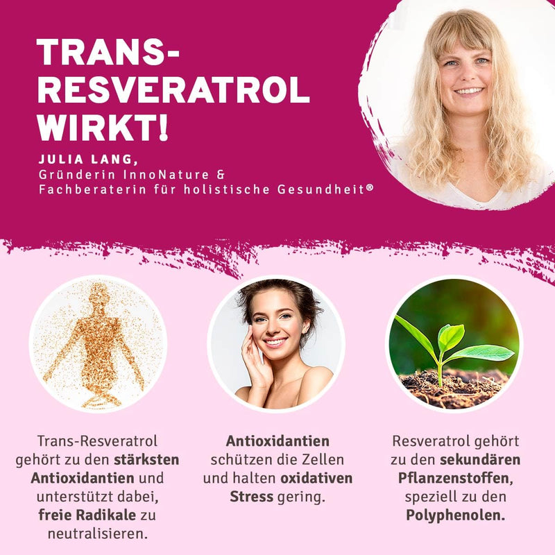 [Australia] - InnoNature® Trans-Resveratrol capsules I from Japanese knotweed I 60 capsules, 500mg, vegan without additives 
