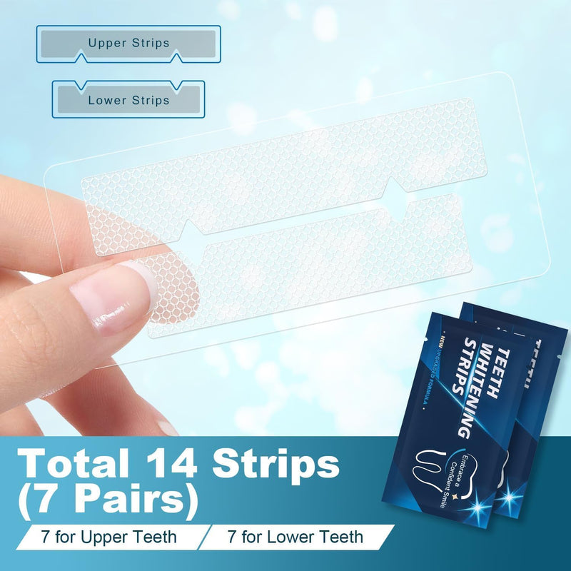 [Australia] - Sensitive Teeth Whitening Strips.7-Day Treatments Kit with Non-Slip, Dry Strip Technology. Peroxide Free. Enamel Protected. Deep Stains Removal - 14 Strips Mint 7 Pices 
