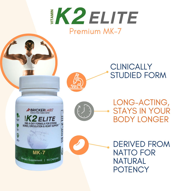 [Australia] - K2 Elite Vitamin K2 MK-7 Supplement 160mcg, Supports Bone & Heart Health, Calcium Absorption & Circulation ‚Äì Non-GMO ‚Äì 60 Capsules 