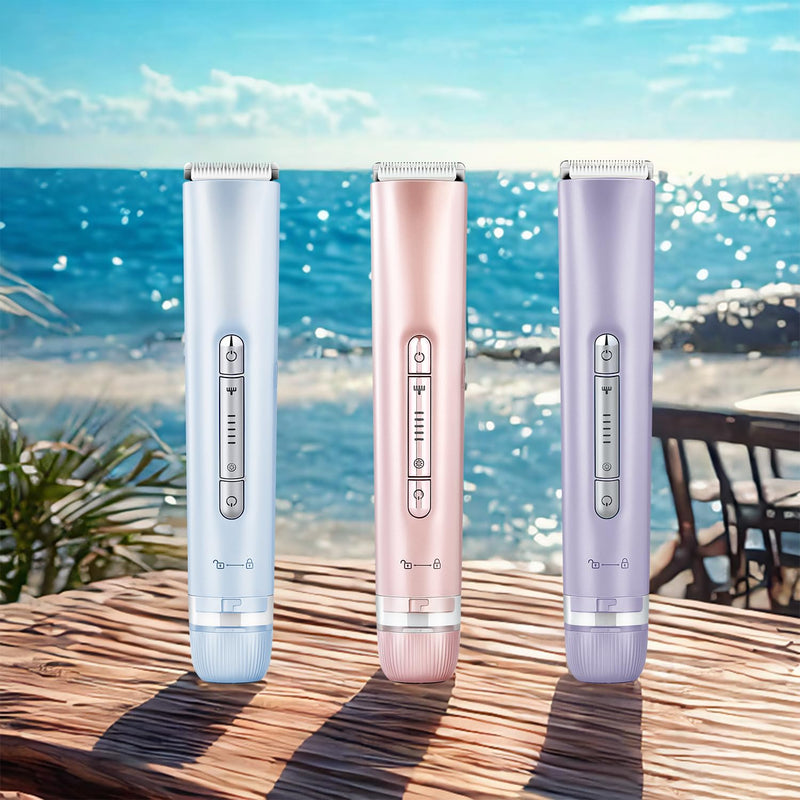 [Australia] - 2 in 1 Bikini Trimmer for Women Dual Head Electric Razors IPX7 Waterproof Wet & Dry Use, Electric Shaver for Women Private Area Facial Body Underarm Leg Arm Hair Remover for Pubic Hair Purple 