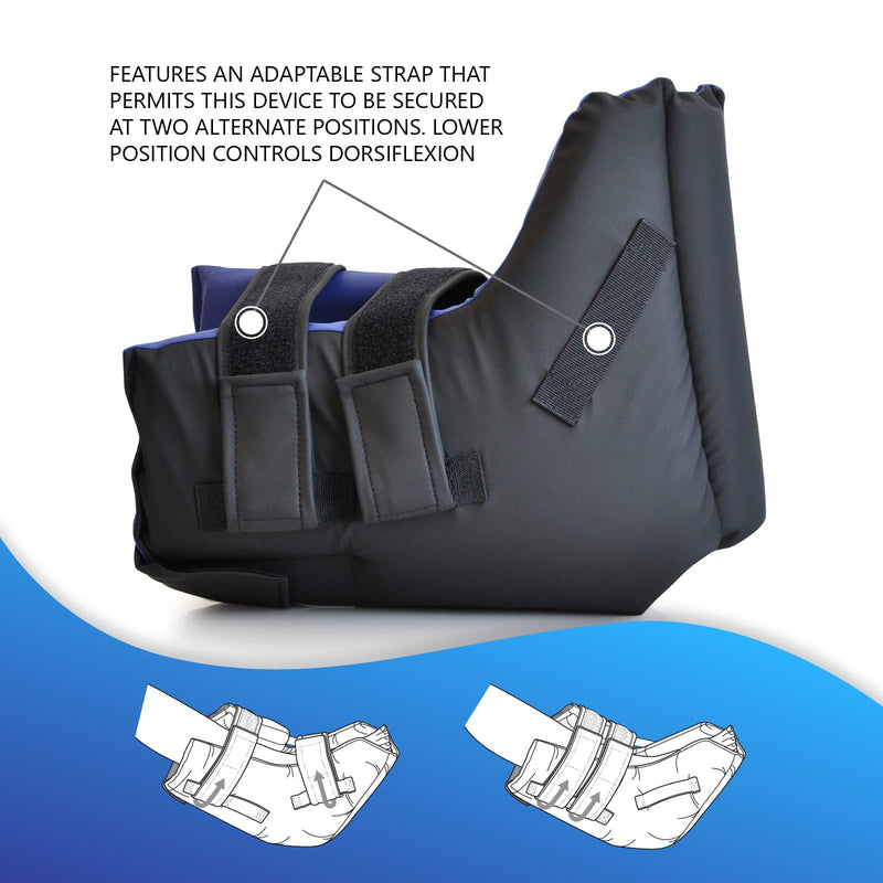 [Australia] - NYOrtho Pressure Relief Heel Boot with Cooling Gel Pack – Foot & Ankle Support Cushion for Pressure Sores, Ulcers, Bedsores, Injury Recovery – Offloading Pillow for Pain Relief – Made in USA Performance Cover Average Adult | Single Boot 