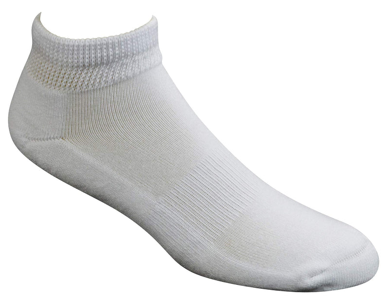 [Australia] - Yomandamor Mens Cotton Diabetic Low Cut Socks with Seamless Toe,5 Pairs 10-13 5 Pairs White 