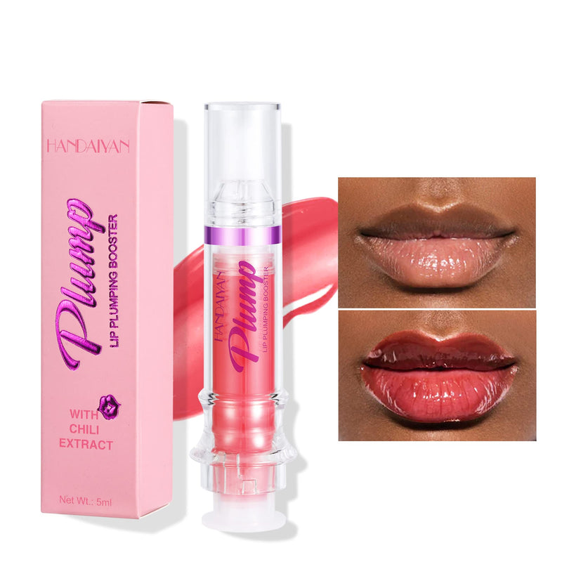 Plumping Lip Oil With Chili Extract - Fuller Lips Instantly! Ultra-Hydrating & Nourishing, Glossy Finish Lip Glow Oil, Lip Plumping Booster Plump, Smooth, and Define Your Lips Naturally (01 Pink) 01 Pink