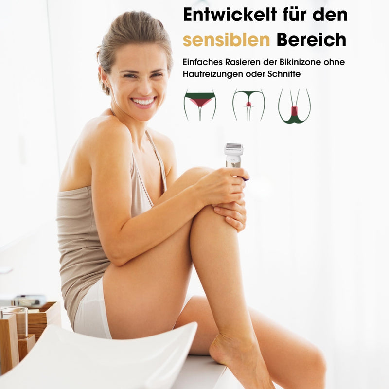 [Australia] - Gruttz - 3 in 1 ladyshave for women - LadyGroomer - Includes travel bag - Trimmer woman - Shaver women 
