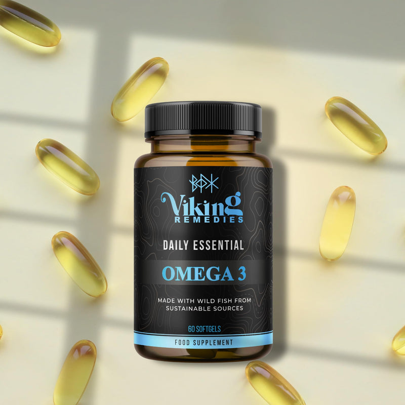 Daily Essential Omega-3 – 1100mg EPA & DHA per Serving – High Strength Fish Oil Softgels – Made in UK – 60 Capsules