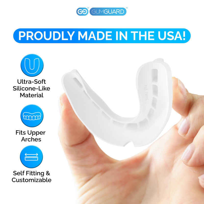 [Australia] - GumGuard Denture Mouthguard Soft, Customizable Fit for Upper & Lower Arches, Relief for Grinding & Clenching - Ideal for Denture Wearers & Implant Patients Ultrasoft Upper White Guard 1 UltraSoft Upper Arch 