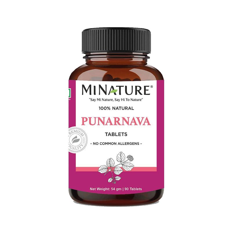[Australia] - Punarnava Tablets by mi Nature| 90 Tablets, 1000 mg| 45 Days Supply| Herbal Tablets| Vegan | Boerhaavia diffusa| from India 