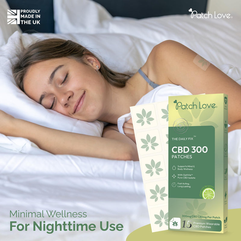 “The Daily Fix” CBD Patch - with OptiVie™ CBD Isolate 300mg, Bergamot Aromatherapy - Relaxation & Recovery Support - 15 Patches (20mg Each) - Vegan