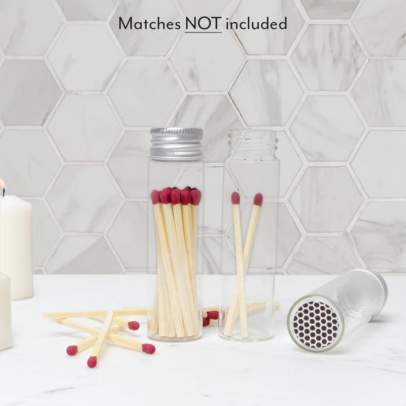 [Australia] - Darware Party Favor Matches Jars (24-Pack): Empty Glass Vials with Strike Stickers for Wedding Favors and DIY Gifts 