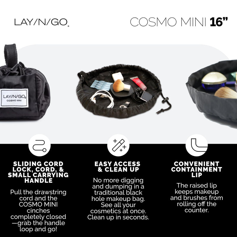Lay-n-Go Makeup Bag & Travel Utility Bag Gift Set - 2 Pack - 16 inch Cosmetic Pouch Toiletry Bag with Gear, Accessory & Tool Bag with Pockets