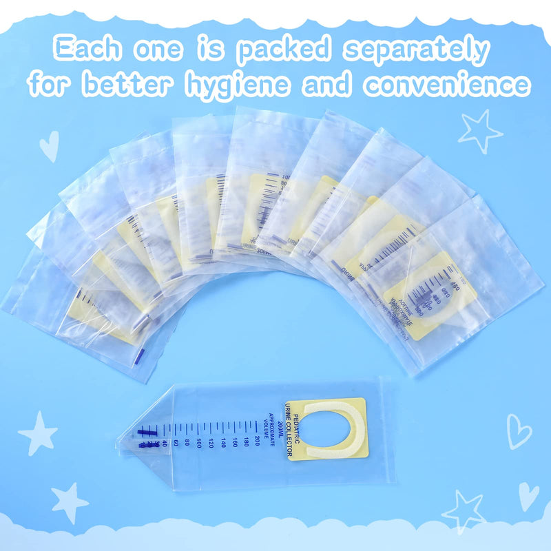 [Australia] - Sosation 20 Pcs Pediatric Urine Bag Collectors Clear Urine Catcher Pouch Individual Pee Bags Disposable Pediatric Collectors Adhesive Surface Spill Proof Baby Pee Bag for Kids Collection 